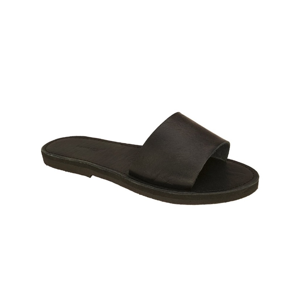 Redhawk Boot Co. Black Leather Slides Women’s Size 6 Hand Sewn Quality Leather